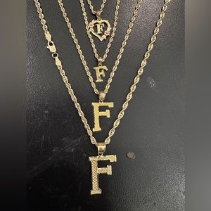 10kt gold chains and charms